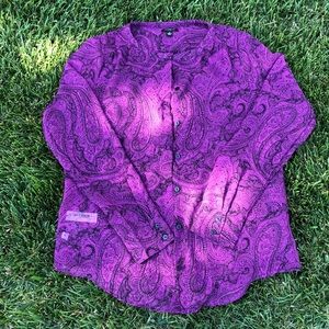 Ann Taylor Purple Paisley Top